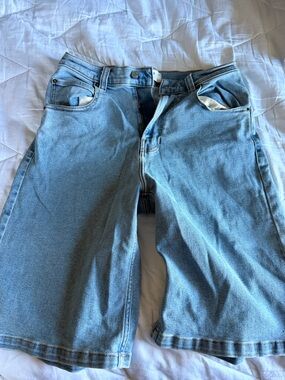 Hollister Light Blue Relaxed Denim Shorts